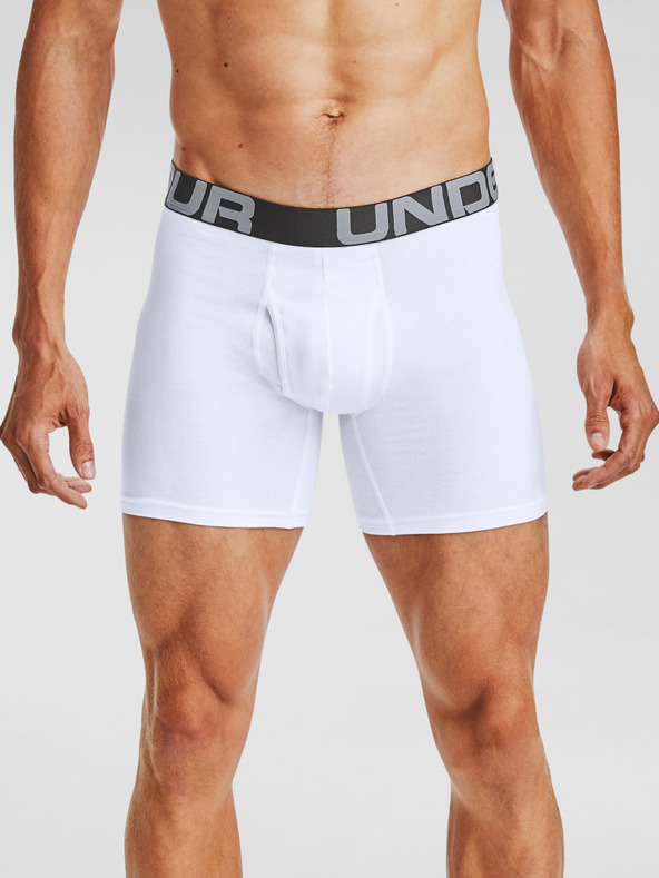 Under Armour UA Charged Cotton 6in 3-pack Bokserice bijela
